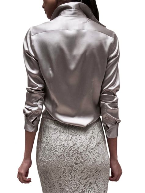 Ralph lauren black label Pearl Grey Shirt in Metallic | Lyst