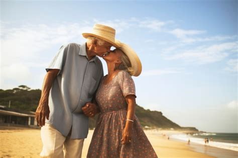 Premium AI Image | Elderly couple enjoy romantic travel trip after ...