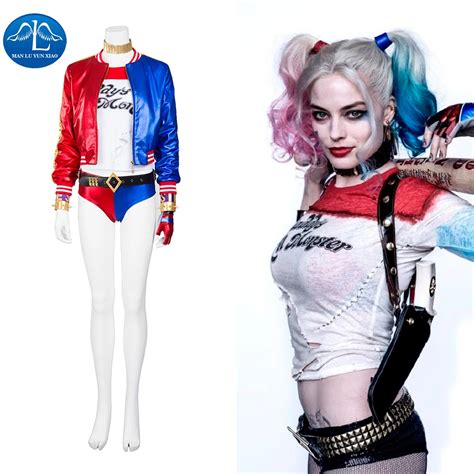 MANLUYUNXIAO New Chic Suicide Squad Harley Quinn Costume Deluxe Outfit ...