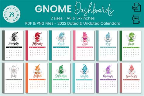 Gnome Calendar Dashboards | Creative Market