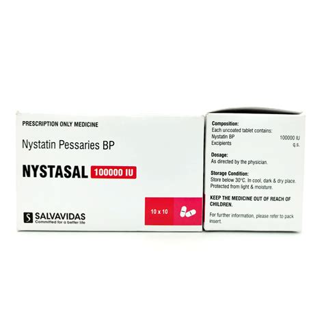 Nystatin Pessaries 100000 IU BP - Salvavidas Pharma