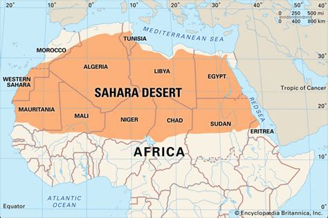 6 Free Printable Sahara Desert Map with Countries PDF | World Map With ...