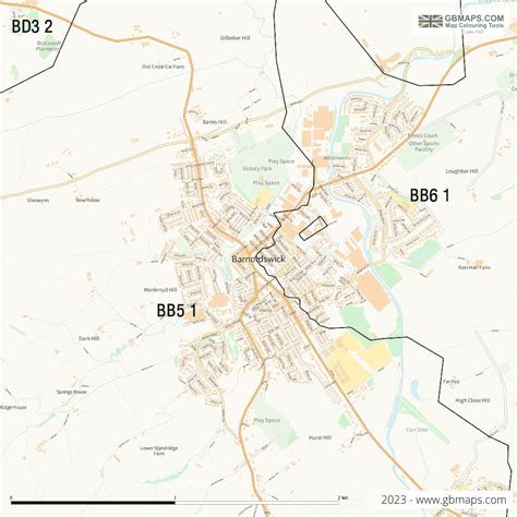 Barnoldswick Vector Street Map