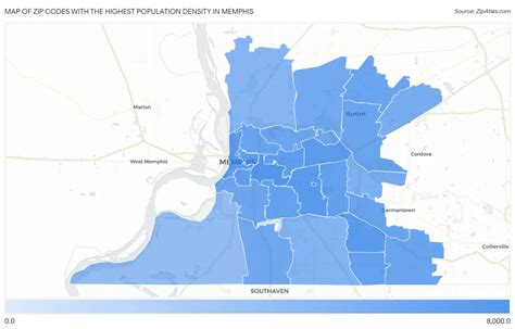 Highest Population Density in Memphis by Zip Code | Zip Atlas