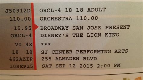 Lion King Broadway Ticket by SmoothCriminalGirl16 on DeviantArt