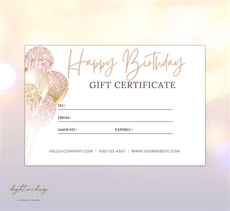 Birthday Gift Certificate Templates