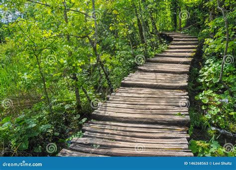 Wooden Hiking Trails in Plitvice Lakes National Park Stock Image ...