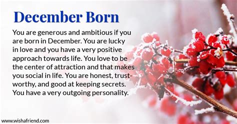 What does your Birth Month say about you? - Born in December