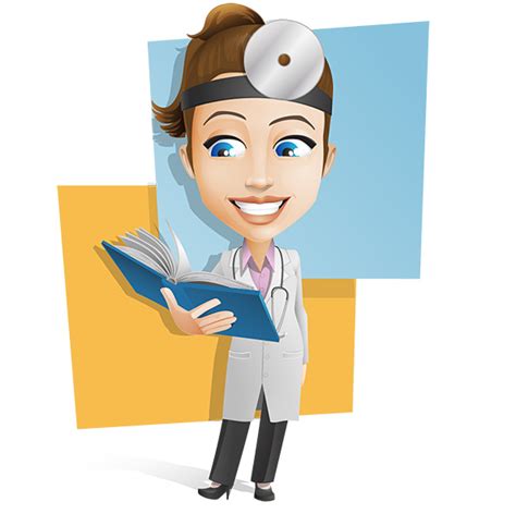 Female Doctor Character With a Book - Vector Characters