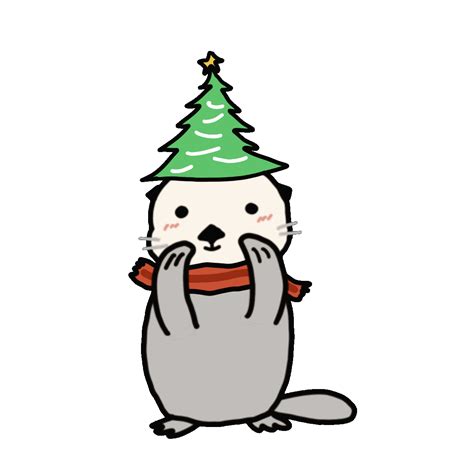 Christmas Otter Sticker for iOS & Android | GIPHY