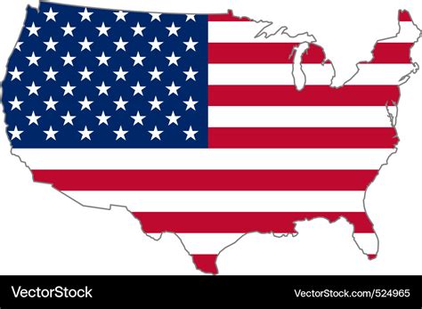 Usa flag inside country border Royalty Free Vector Image