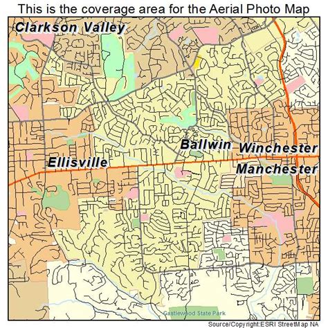 Aerial Photography Map of Ballwin, MO Missouri