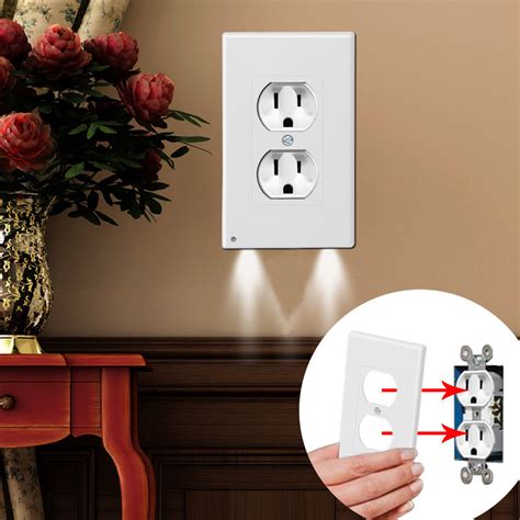 Wall Plug Outlet Cover Plate with LED Lights