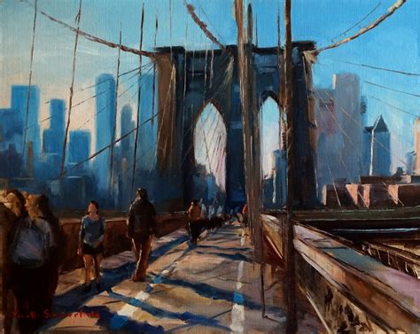 Jonelle Summerfield Oil Paintings: Crossing the Brooklyn Bridge