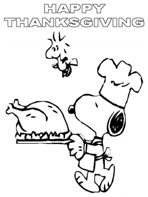 Charlie Brown Thanksgiving Coloring Pages Snoopy and Turkey - Free ...