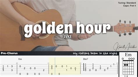 golden hour – JVKE | Fingerstyle Guitar | TAB + Chords + Lyrics ...