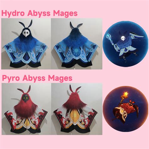 Genshin Impact Cryo Pyro Electro Hydro Abyss Mages Cosplay Costume ...