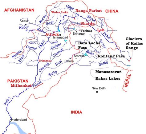 explain the indus river system with help of a map - Social Science ...