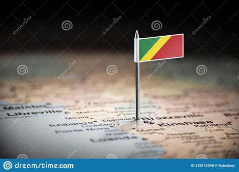 Congo Marked with a Flag on the Map Stock Image - Image of nationalism ...