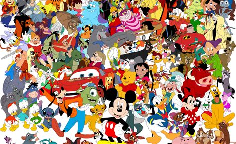 Wallpaper Of All The Disney Cartoon Characters In One Picture