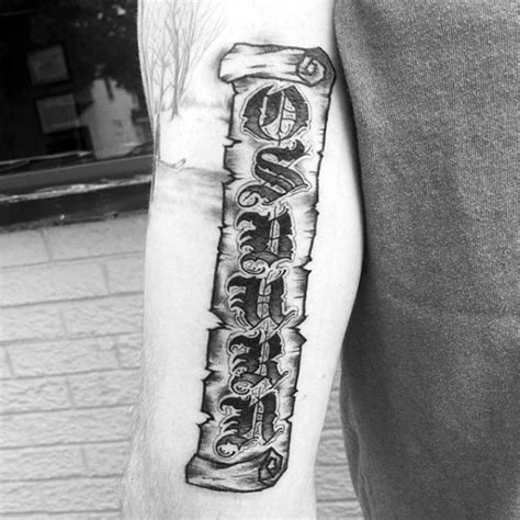 50 Old English Tattoos For Men - Retro Font Ink Design Ideas