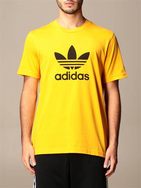 ADIDAS ORIGINALS: T-shirt with logo - Yellow | Adidas Originals t-shirt ...