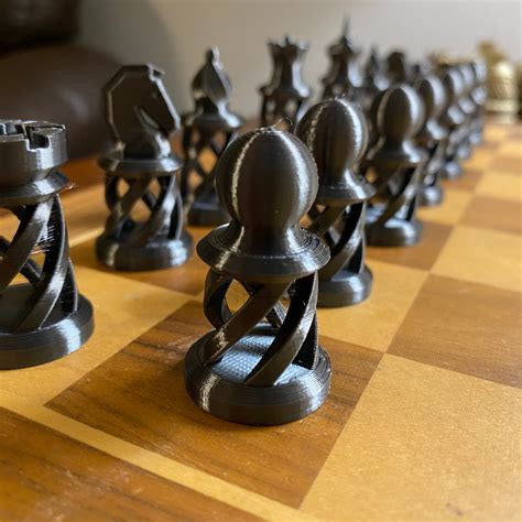 Silk Shine Chess Set 3D Printed Chessmen 32 Pieces - Etsy