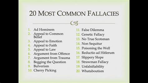 20 Most Common Logical Fallacies - YouTube