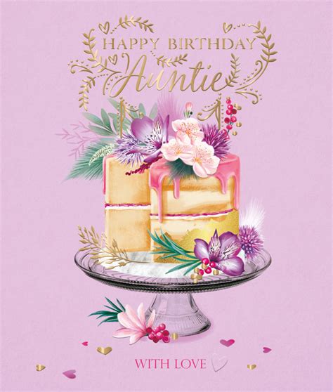 Birthday Cake Auntie Birthday Greeting Card | Cards