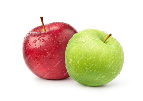 Premium Photo | Fresh red and green apple fruits with water droplets ...