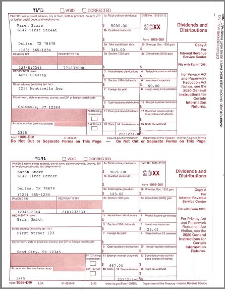 Sample 1099's Forms