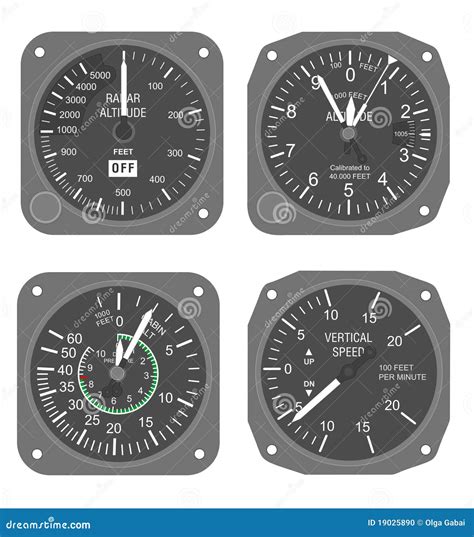 Aircraft Instruments Set #2 Stock Illustration - Illustration of flying ...