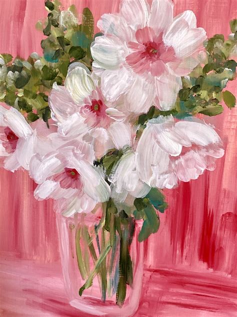 STUNNING ORIGINAL VASE OF FLOWERS OIL PAINTING - Angela Jayne