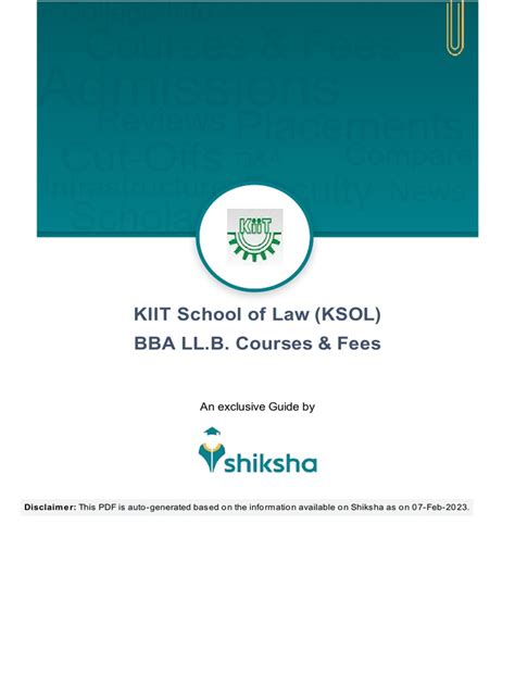 KIIT School of Law (KSOL) BBA LL.B. Courses & Fees: An Exclusive Guide ...