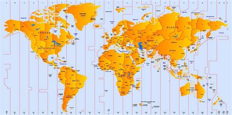 World Map Of Time Zones Printable