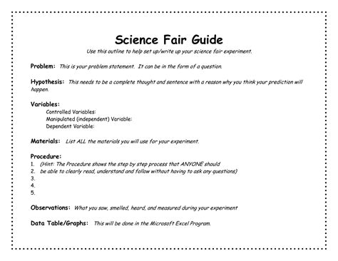 Science Fair Project Outline Template | Science fair, Science fair ...