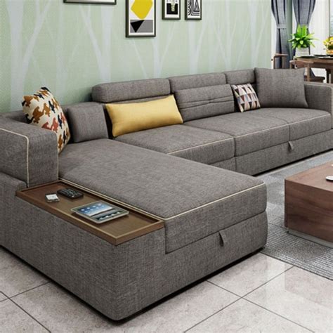 4 Seater L Shape Storage Sofa, With Lounger at Rs 32000/set in New ...