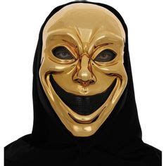 Metallic (Grey) Gold Smile Mask Muse Of Comedy Halloween Accessory ...