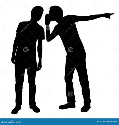 Gossip Men Silhouettes Isolated on White Stock Vector - Illustration of ...