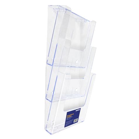 Winc Wall Mounted Brochure Holder A4 3 Tier Clear | Winc