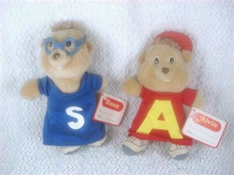 Vintage Alvin and Simon Chipmunk Dolls 1987 with Tags