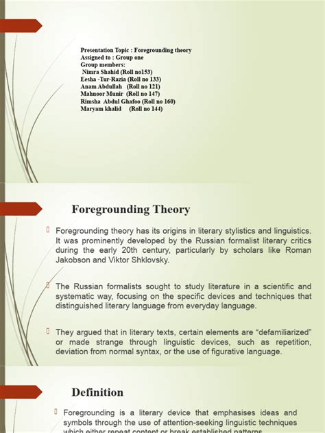 Foregrounding Theory | PDF | Word | Morphology (Linguistics)