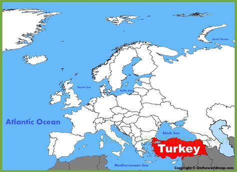 Turkey location on the Europe map - Ontheworldmap.com