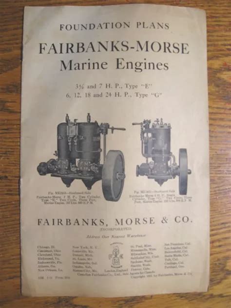 1912 1913 FAIRBANKS-MORSE Marine Engine Catalog Brochure Types E & G £ ...