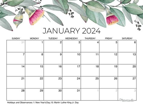 January 2024 Calendar Month With Holidays 2023 - Lunar Calendar 2024