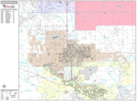 Lancaster California Wall Map (Premium Style) by MarketMAPS