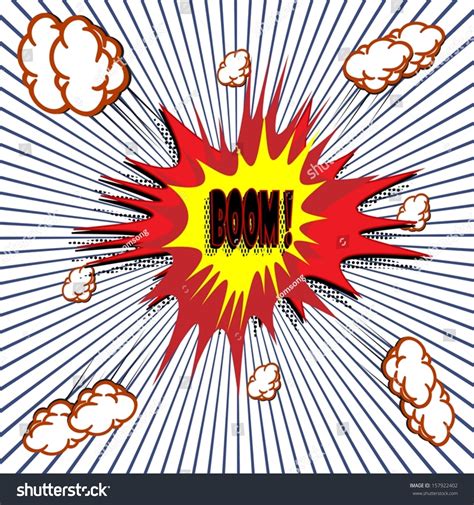 Boom Comic Book Explosion Vector Illustration Stock Vector (Royalty ...