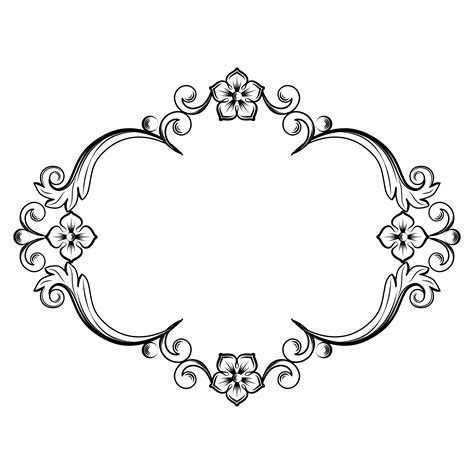 Ornamental vintage frame. Vector illustration in black and white colors ...