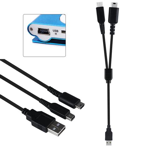 1PC 2 in 1 USB Charger Charging Power Cable Cord For Nintendo DS Lite ...