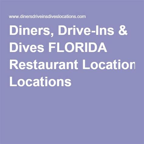 Diners, Drive-Ins & Dives FLORIDA Restaurant Locations | Oklahoma ...